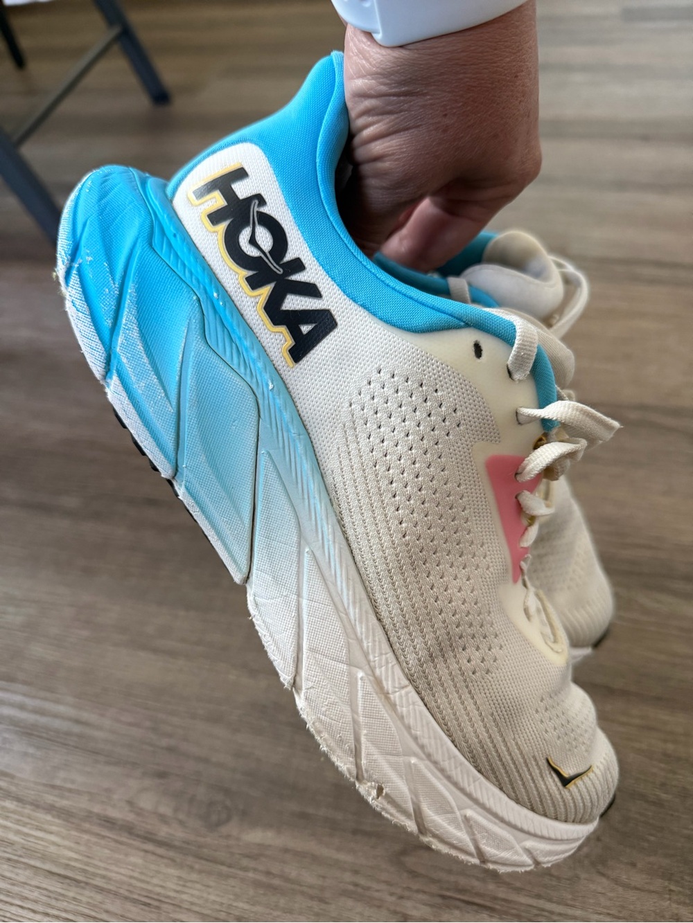 HOKA womWhite and Blue Running Shoes - Lightweight Comfort